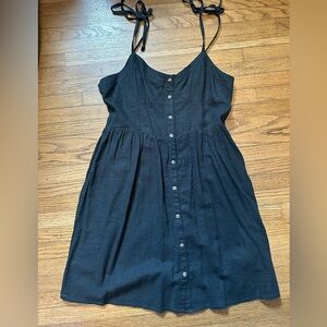 Aerie Black Sundress with Button Front